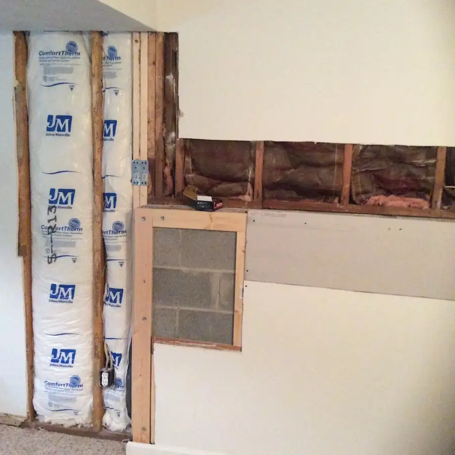 Wall insulation replacement during Contents Cleaning & Restoration in Lowell